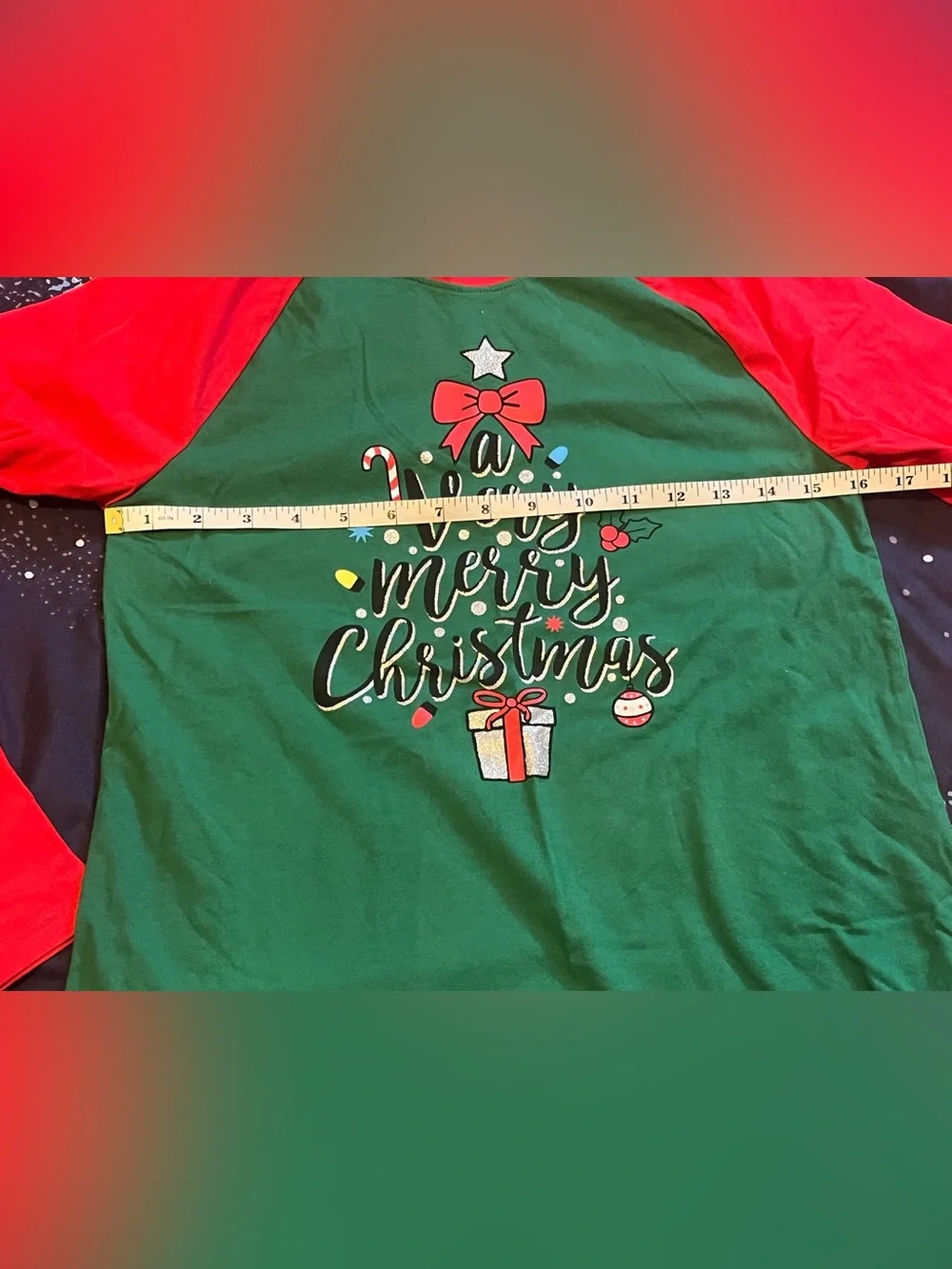 Girls XXL(18) Holiday Time Green & Red Christmas Top & XL(14-16) leggings set
